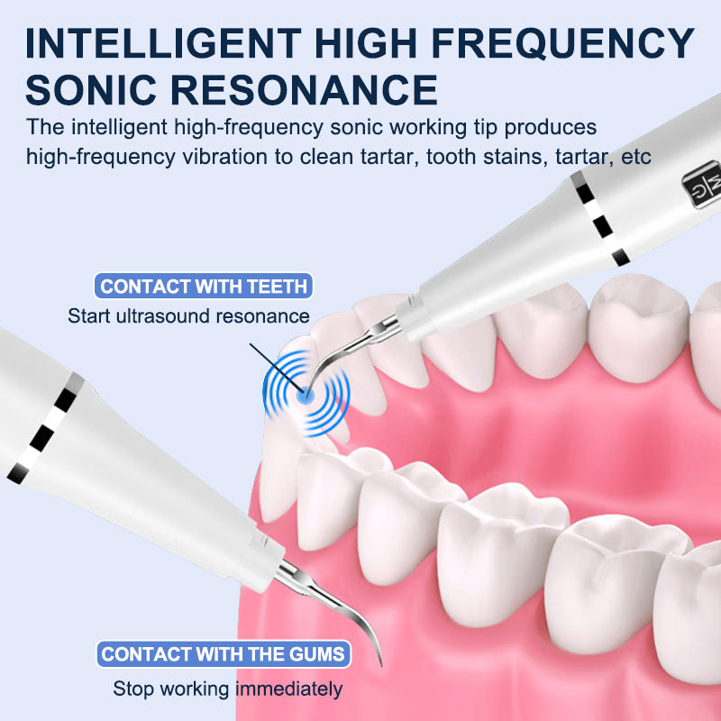 Professional Ultrasonic Tooth Cleaner – High-Frequency Dental Tartar & Plaque Remover with 3 Adjustable Modes & Medical-Grade Tips