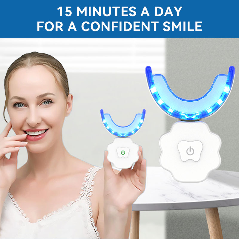 Custom Logo Wireless Blue Light Teeth Whitening Kit with 16 LEDs - IPX6 Waterproof