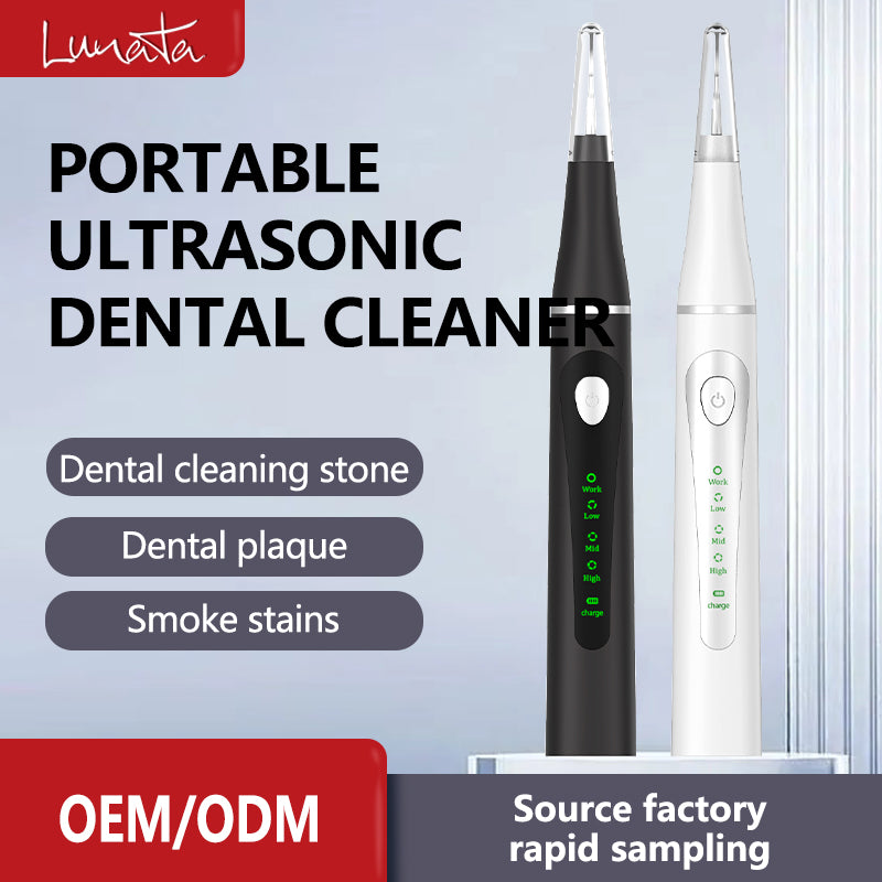 USB Rechargeable Ultrasonic teeth cleaner 3 Adjustable Modes LCD Display Tartar Plaque Remover Complete Accessory Kit Household Oral Cleaning Machine