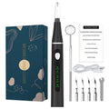 USB Rechargeable Ultrasonic teeth cleaner 3 Adjustable Modes LCD Display Tartar Plaque Remover Complete Accessory Kit Household Oral Cleaning Machine