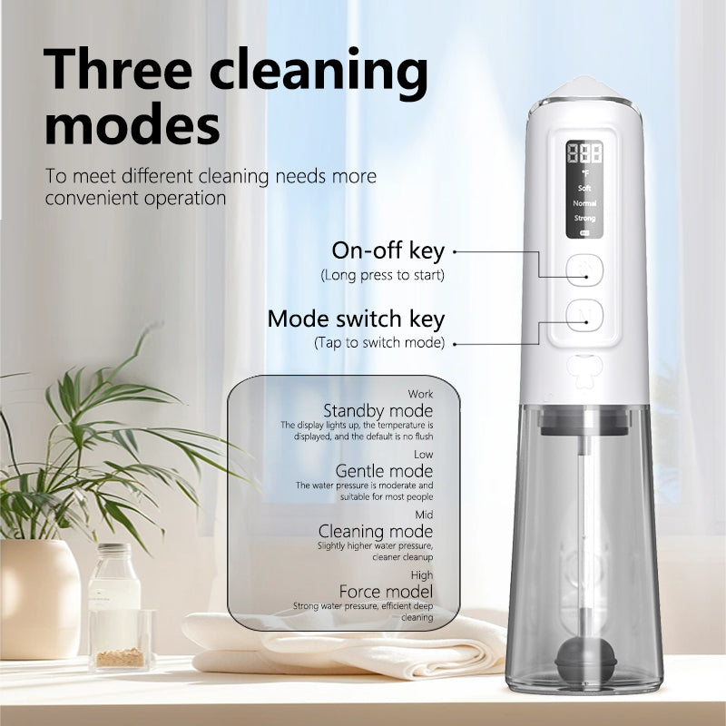 Electric Handheld Ear Syringe Water Flush Ear Wax Remover IPX7 Waterproof Digital Screen 6 Tips Rechargeable Ear Cleaning Kit