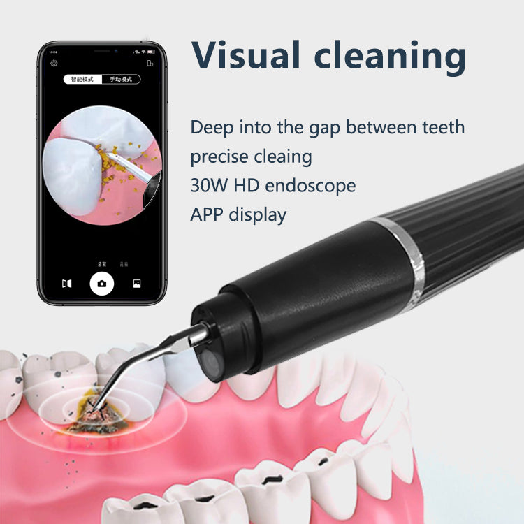 Intelligent WiFi Visual Ultrasonic teeth cleaner 3 Adjustable Power Modes Rechargeable Portable Tartar Calculus Remover Complete Accessory Kit Household Oral Inspection Cleaning Machine