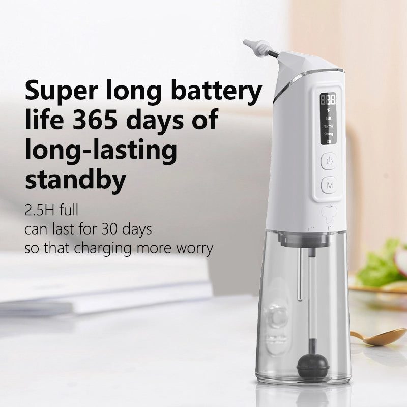 Electric Handheld Ear Syringe Water Flush Ear Wax Remover IPX7 Waterproof Digital Screen 6 Tips Rechargeable Ear Cleaning Kit
